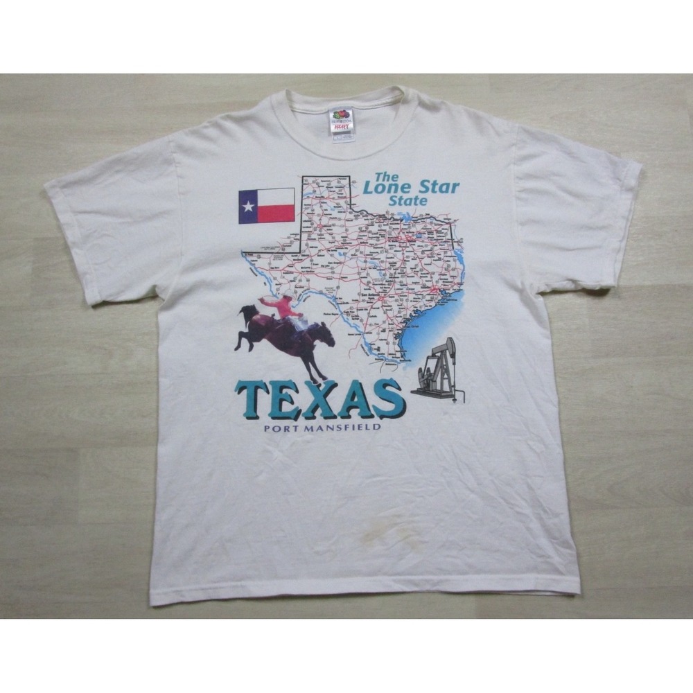 Vintage 90s "Lone Star State" Texas Tourist T Shirt Men's (L) Souvenir